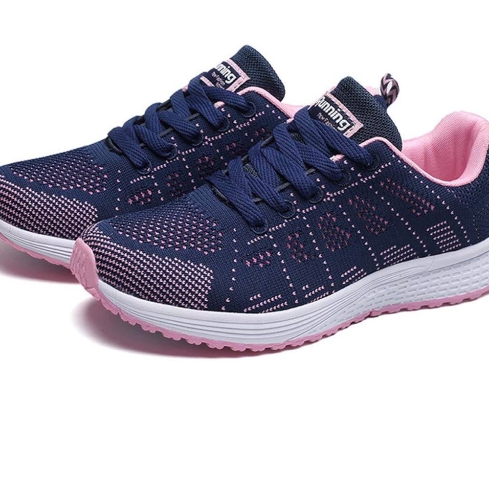 Navy and Pink Women's Athletic Running Shoes. - Picture 14 of 15